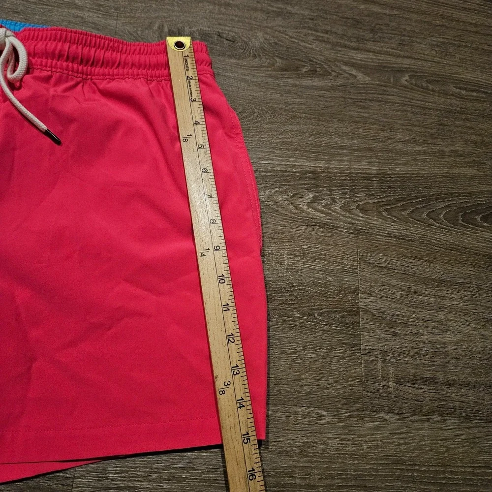 Polo Ralph Lauren Mens L Stretch Slim Fit Swim Trunks Pink Traveler Shorts